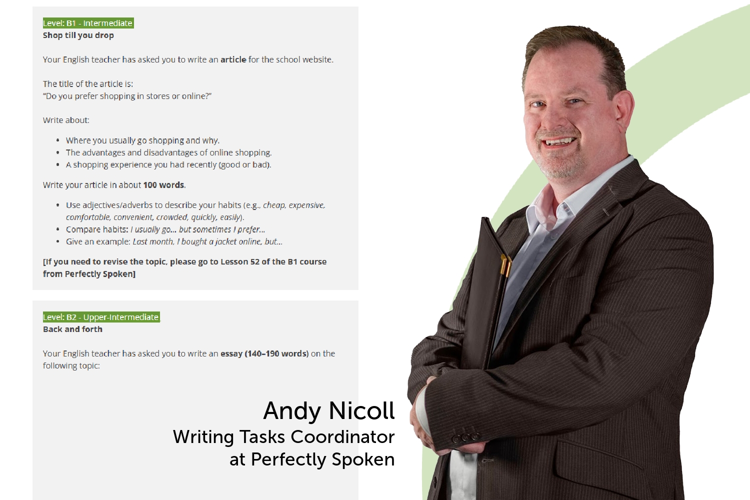 Improve your English writing with expert teachers at Perfectly Spoken