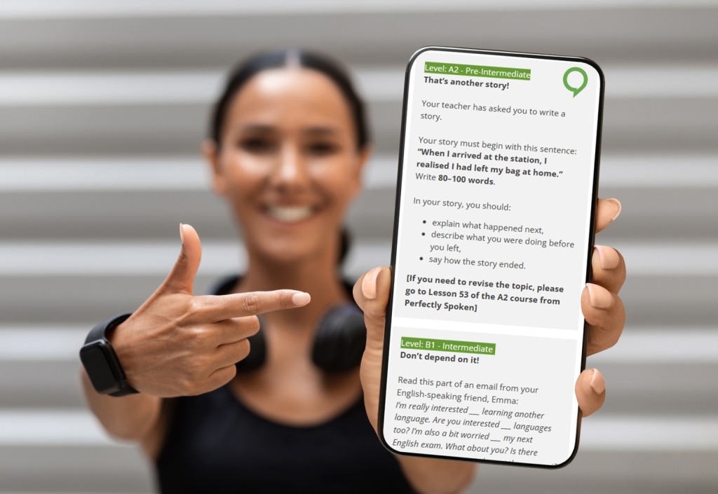 Perfectly Spoken English writing tasks preview on your mobile